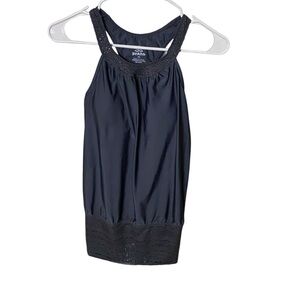 Prana Black Tank Top with Lace Trim